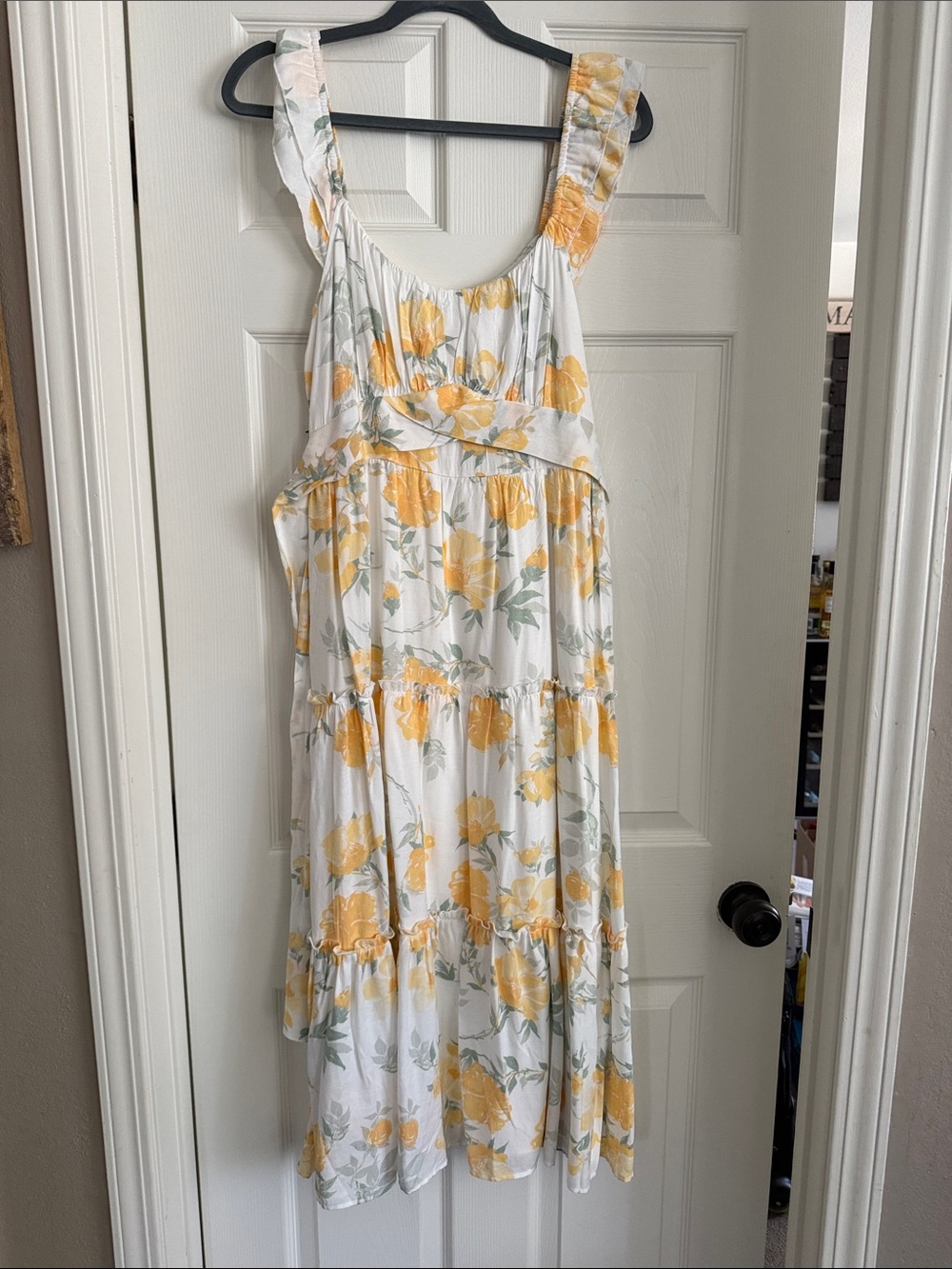 Ash & Violet Floral White & Yellow Maxi Sundress